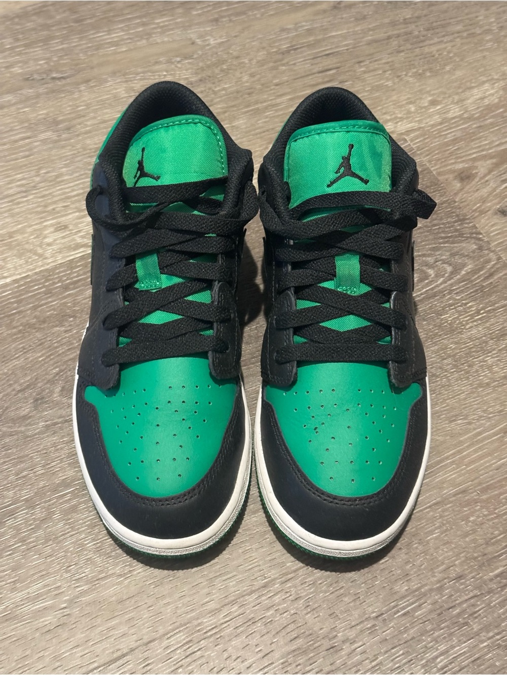 Jordan 1 Low-Top Sneakers in Green and Black lucky green